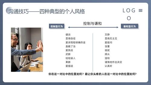 蓝色简约人际沟通与社交礼仪PPT模板宣传PPT动态PPT