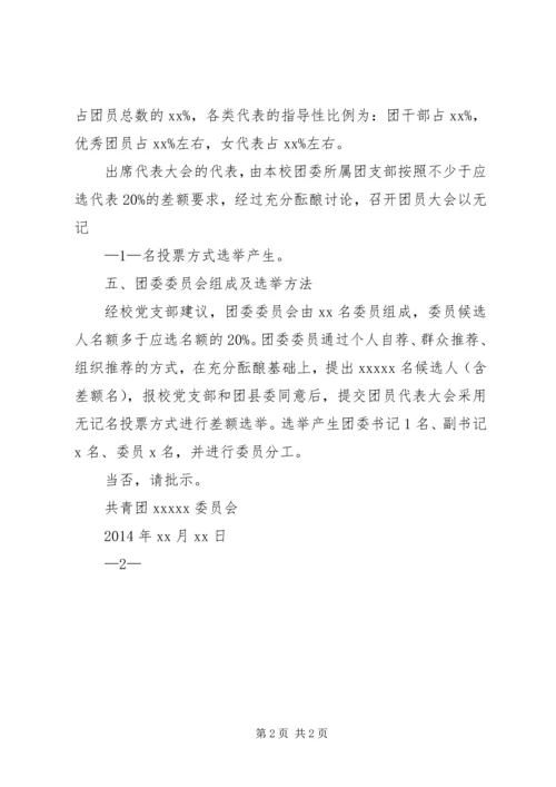 关于召开共青团XX第几次代表大会的请示.docx