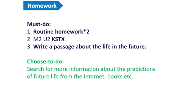 Module 4 Life in the future Unit 2 Every family wi