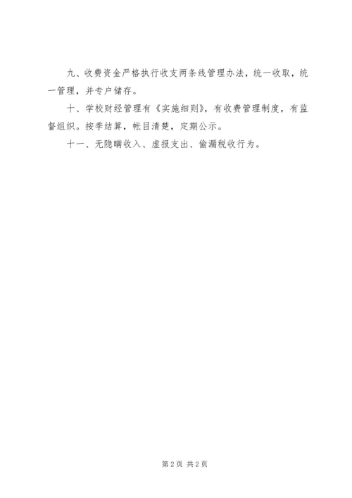 学校事业性收费自查报告.docx