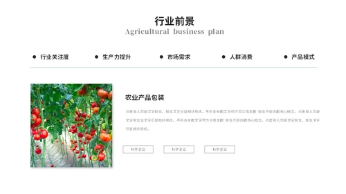 绿色简约商务农业商业计划书农业ppt模板