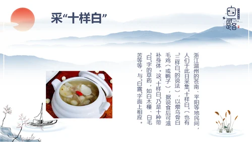 中国风传统节日二十四节气之白露通用PPT模板