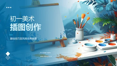 初一美术插图创作PPT模板