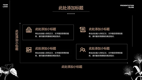 黑白小清新文艺通用PPT演示模板