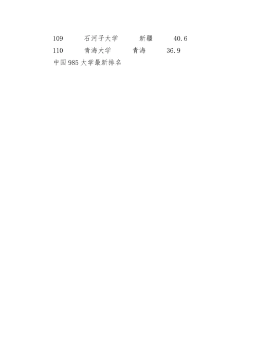 中国985大学最新排名.docx