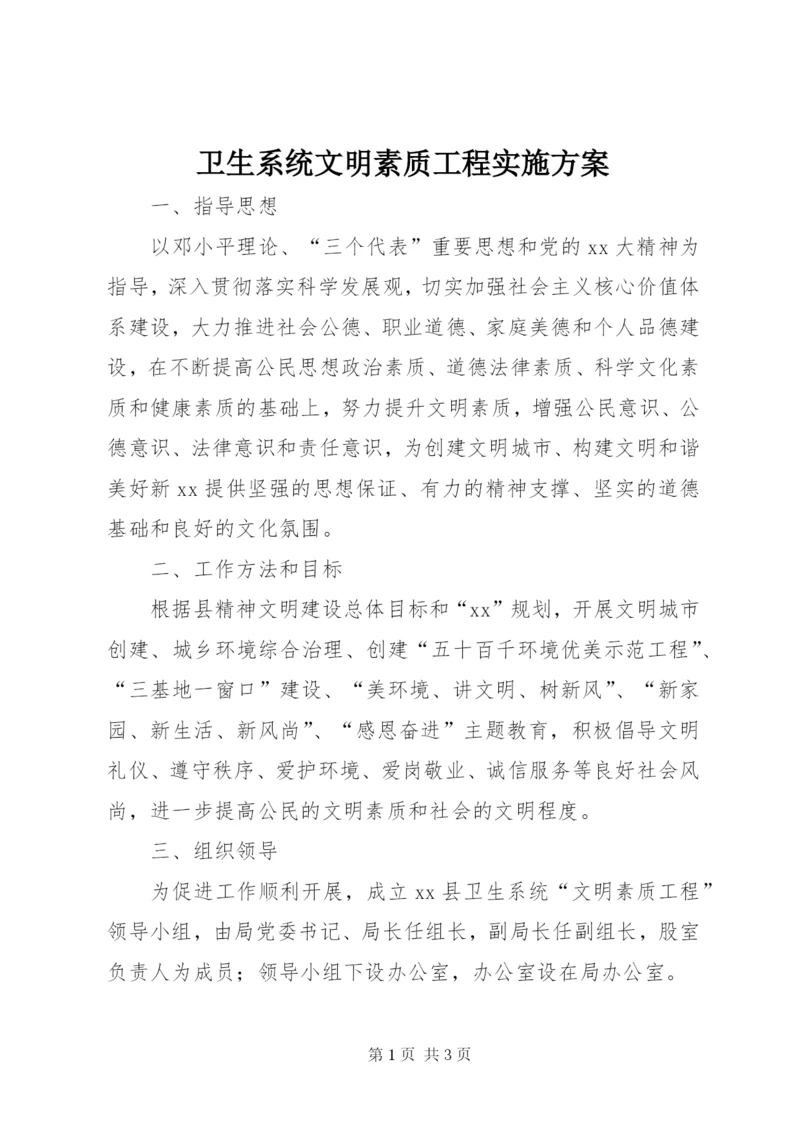 卫生系统文明素质工程实施方案.docx