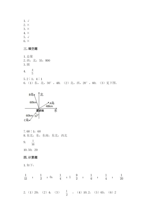 2022六年级上册数学《期末测试卷》含完整答案（必刷）.docx