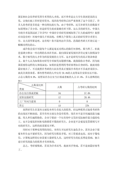 关于大学生未来职业规划的调查报告