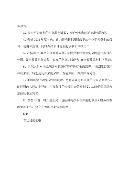 医院科室年终总结和计划(财务科2022年工作总结及2022年工作安排)