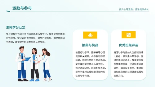 绿色插画风心理健康讲座PPT模板