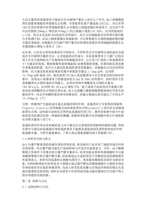 不同诱导子对赤霞珠葡萄组培苗白藜芦醇含量及抗氧化酶活性的影响--毕业论文.docx