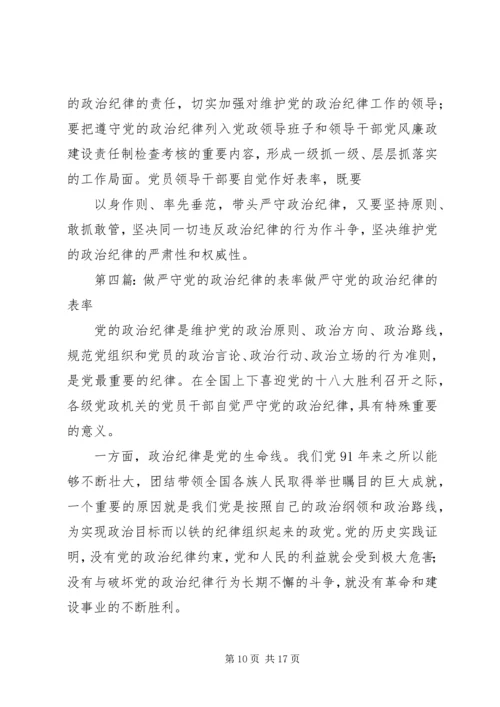 第一篇：严守党的政治纪律的三个做到尊敬的党组织：.docx