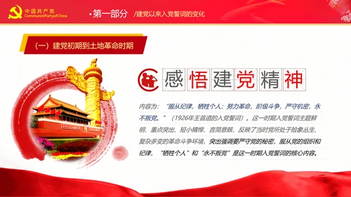 党史教育从入党誓词中感悟建党精神微党课PPT