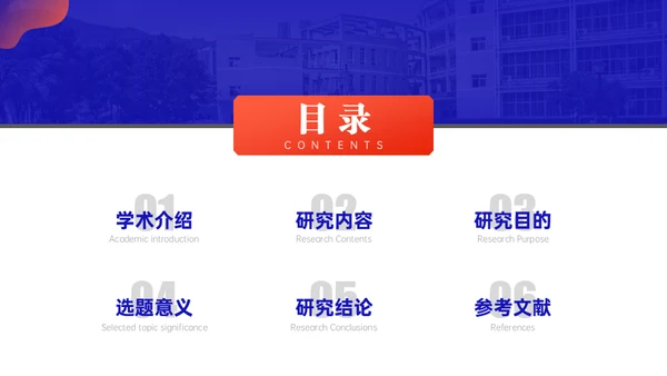 学院学术汇报毕业论文答辩通用PPT模板