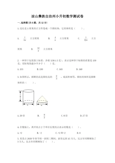 凉山彝族自治州小升初数学测试卷精品.docx