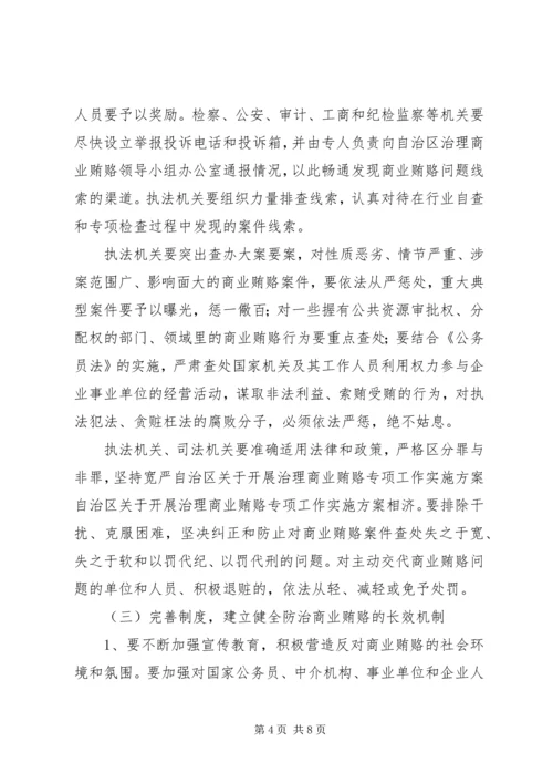 自治区关于开展治理商业贿赂专项工作实施方案 (3).docx