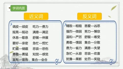 部编版语文三年级上册第三单元复习   课件