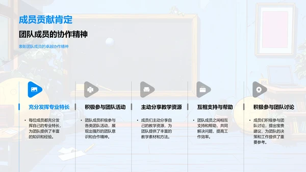 年度教师团队总结报告PPT模板