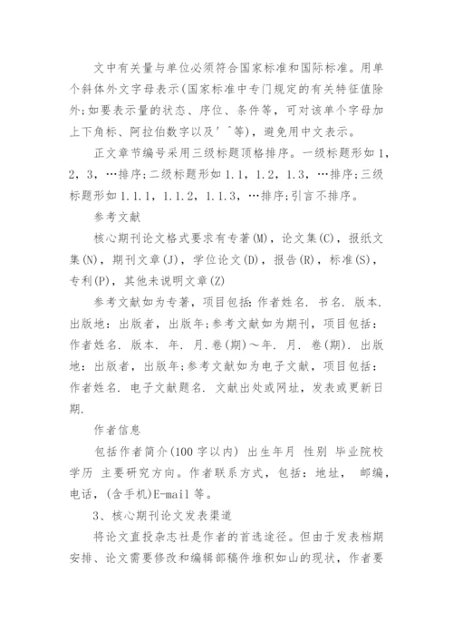 核心期刊论文的标准格式.docx