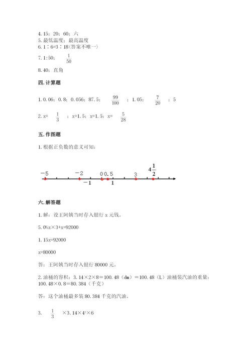 沪教版小学数学六年级下册期末检测试题附参考答案（满分必刷）.docx