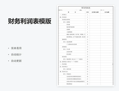 财务利润表模版