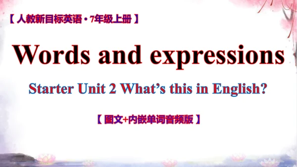 人教七上Starter Unit 2 What's this in English?词汇学习课件【 