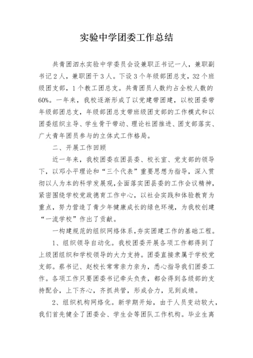 实验中学团委工作总结.docx