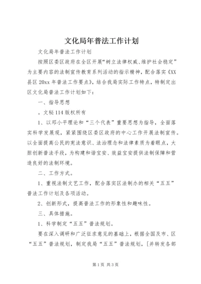 文化局年普法工作计划 (4).docx