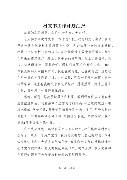 村支书工作计划汇报 (4).docx