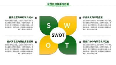 黄绿色简约风4项列表PPT单页