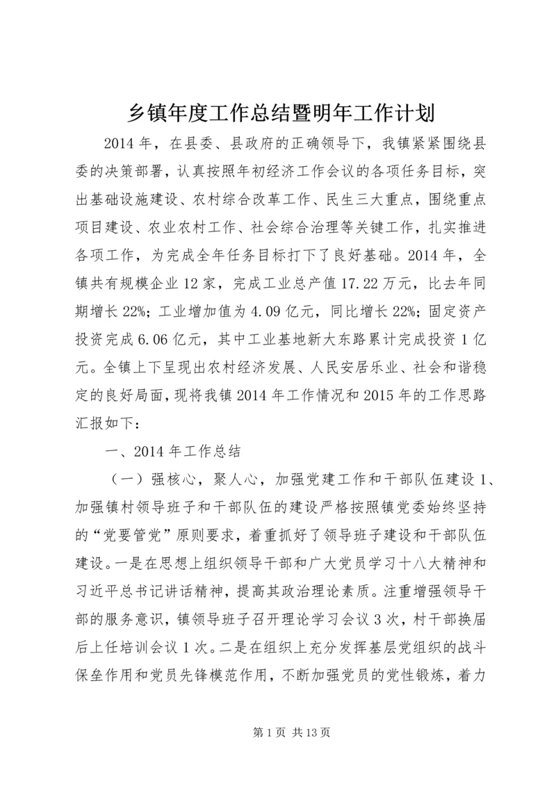 乡镇年度工作总结暨明年工作计划.docx