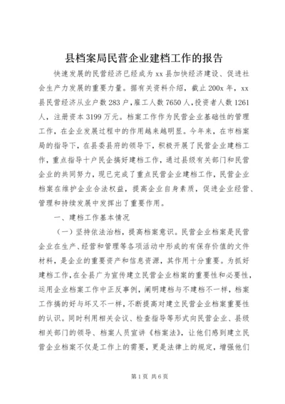 县档案局民营企业建档工作的报告.docx