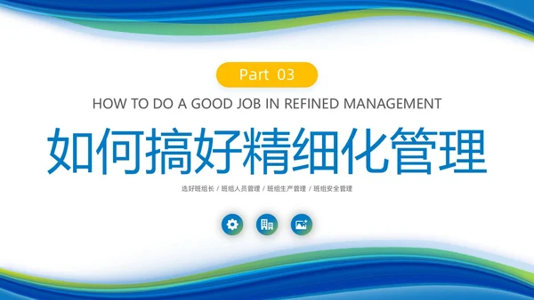 简约风蓝色班组精细化管理企业团队建设管理商务培训PPT