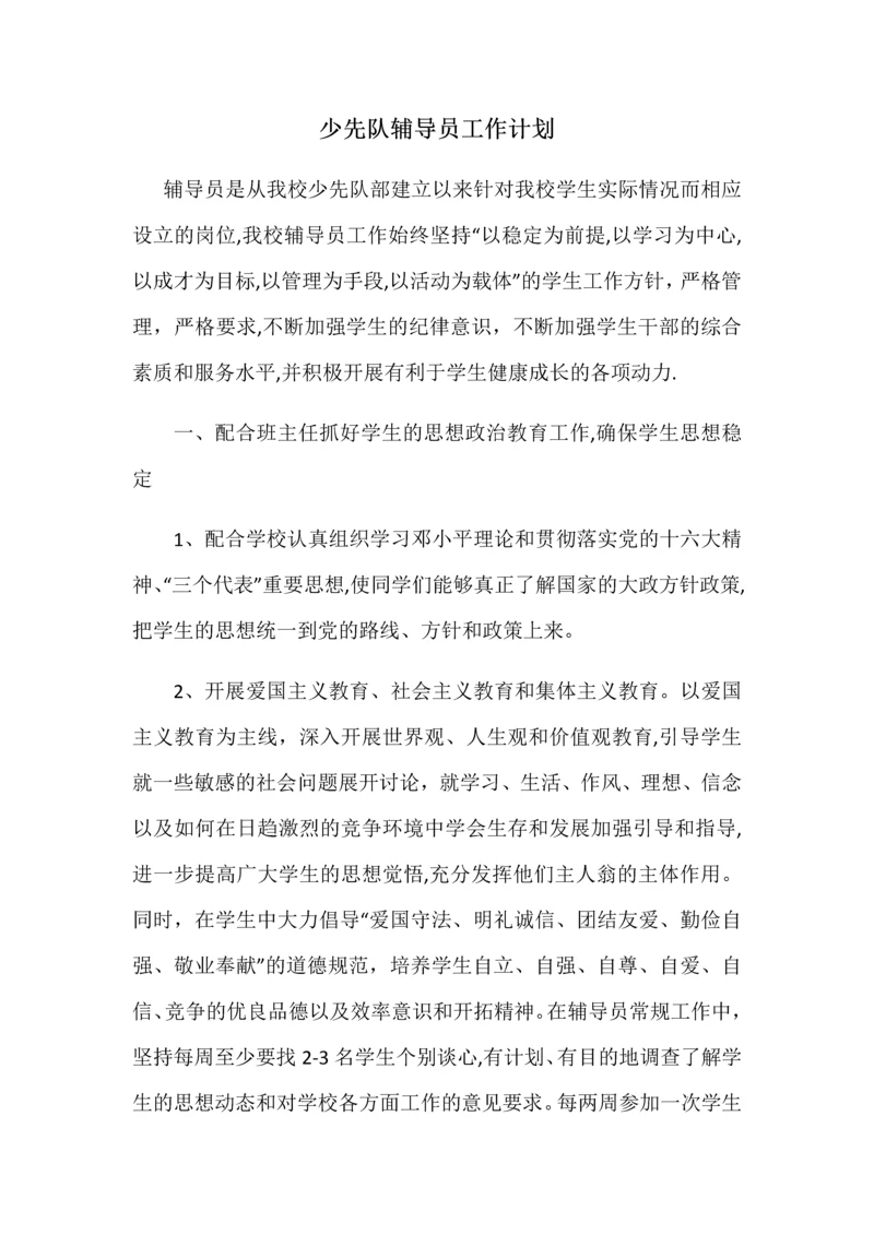 少先队辅导员工作计划.docx