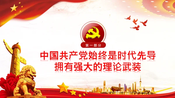 党的百年奋斗锻造了中国共产党党课PPT模板