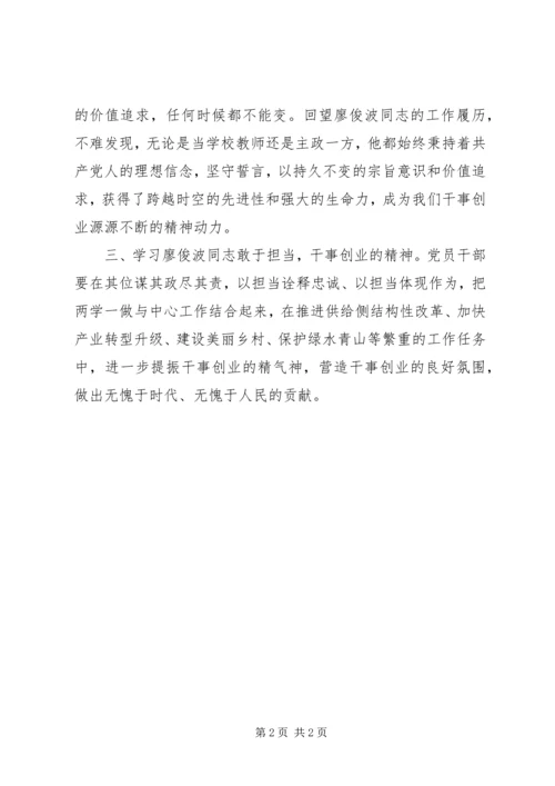 学习廖俊波同志先进事迹心得体会 (2).docx