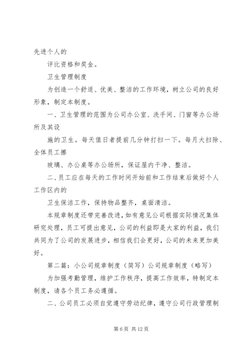 小公司规章制度.docx