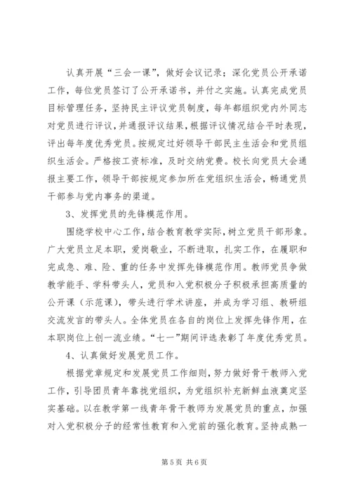 学校党建工作小结提纲.docx