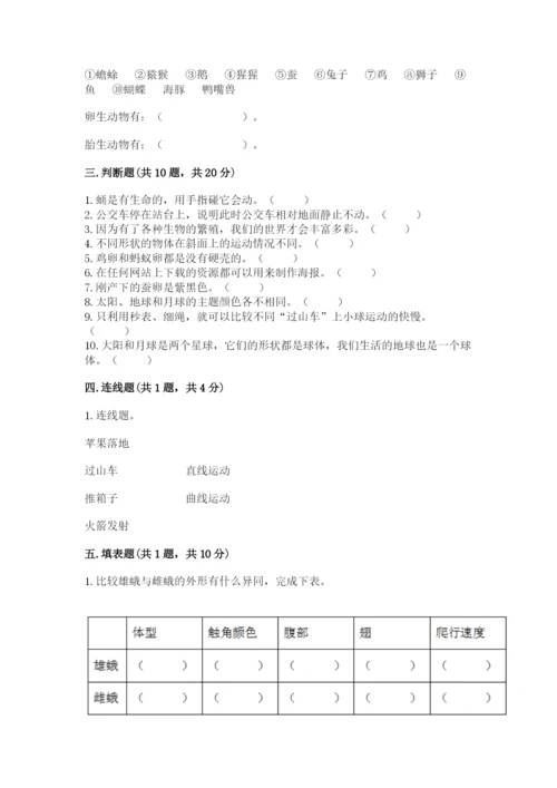 教科版科学三年级下册 期末测试卷含完整答案（全国通用）.docx