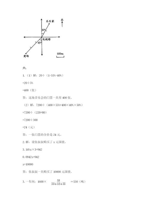 小学六年级数学期末自测题及完整答案【历年真题】.docx