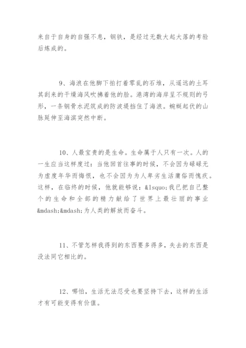 钢铁是怎样炼成的名言.docx