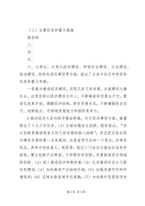 省第十二次党代会精神传达提纲.docx