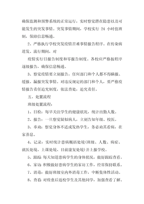 学校疫情防控应急预案学校疫情应急处置预案