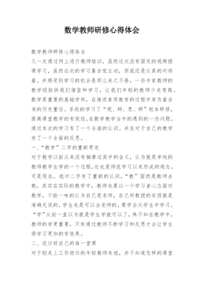 数学教师研修心得体会.docx