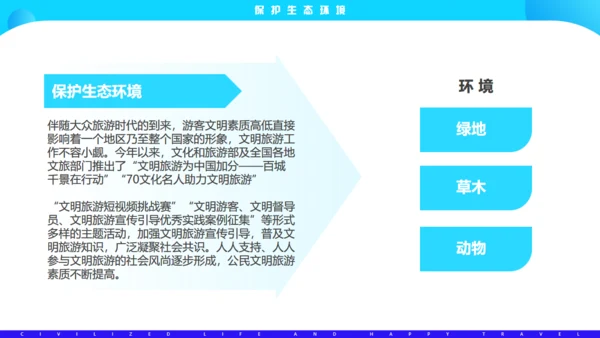 文明生活，快乐旅游通用PPT模板