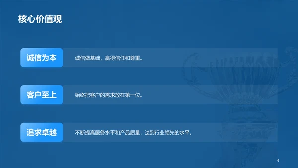 蓝色现代商务企业文化执行和传播PPT模板