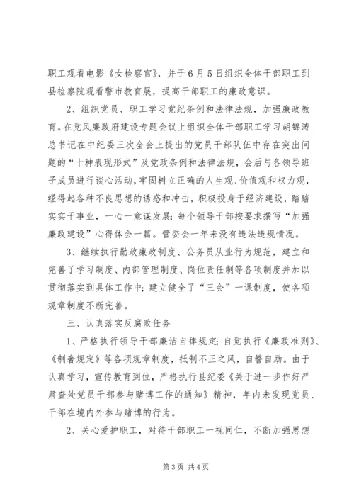 工业园区党风廉政自查报告.docx