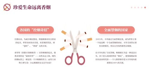 校园无烟日主题班会通用PPT