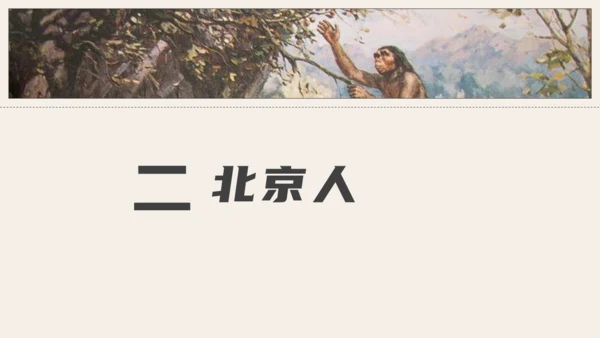 中学历史课人类起源《北京人》通用PPT模板