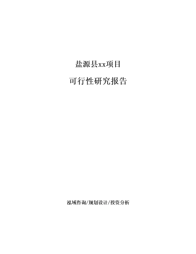 盐源县项目可行性研究报告参考范文分析